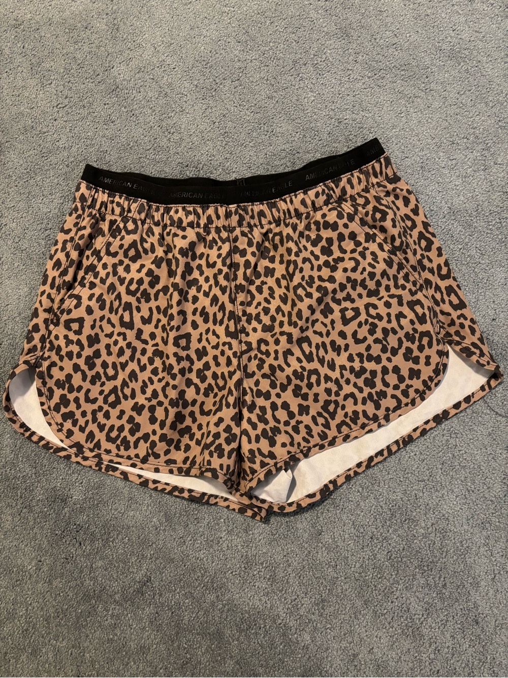 American Eagle Outfitters Leopard Print Shorts - Tan & Black